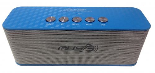 Колонка WSTER WS-1519BT портативная Bluetooth, USB, SD, mic) синяя