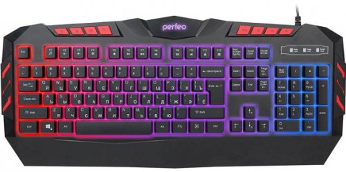 Клавиатура Perfeo PF-9220-GM Legion игровая, USB, чёрная с трехцветной подсветкой