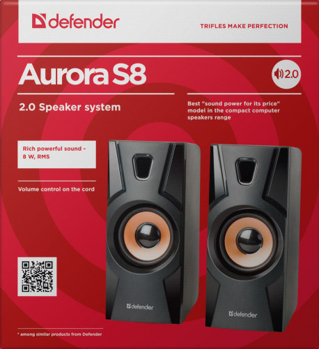 Колонки Defender Aurora S8 активная система 2.0, 2x4W, USB