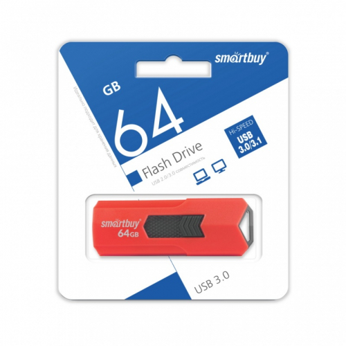Флэш-диск USB SmartBuy 64 GB Stream Red USB 3.0