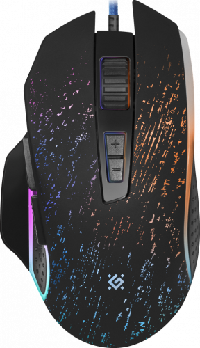 Мышь Defender GM-680L Syberia игровая (черная) проводная 6кн+кл, RGB-подсветка, 1200-3200dpi