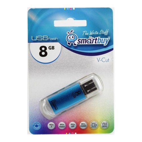 Флэш-диск USB SmartBuy 8 GB V-Cut Blue