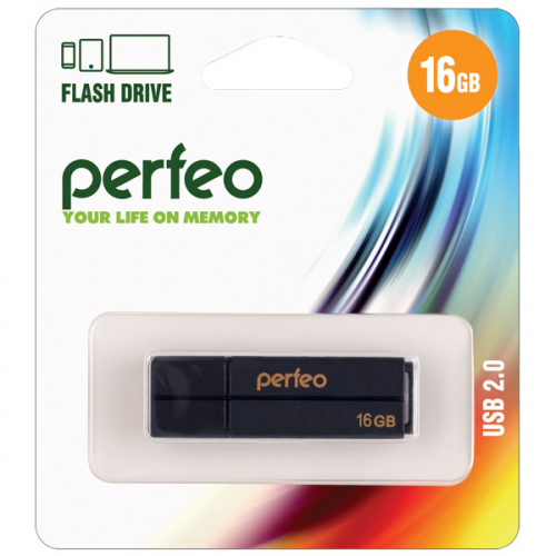 Флэш-диск USB Perfeo16 GB C01G2 black
