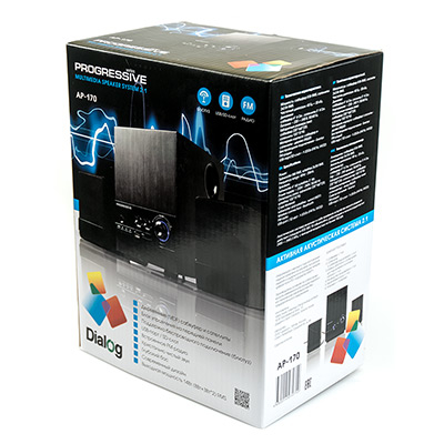 Колонки Dialog Progressive AP-170 Black - 2.1, 8W+2*3W RMS, BT, FM-радио, USB+SD reader,