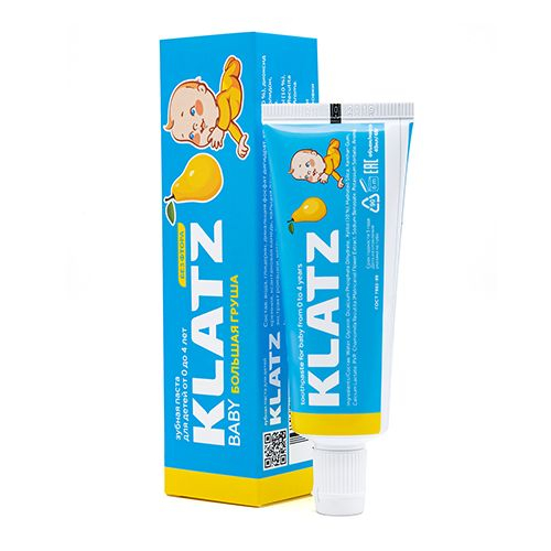 Зубная паста для детей Klatz BABY БОЛЬШАЯ ГРУША, без фтора 48 мл