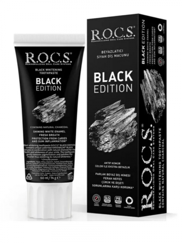  R.O.C.S. Зубная паста РОКС BLACK EDITION черная отбеливающая74гр/ROCS