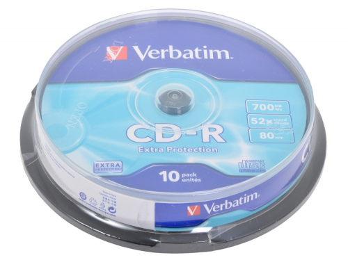 Диск Verbatim CD-R 80 700MB 52X DL (10) (200), кейкбокс