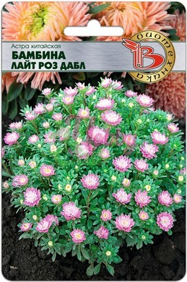 Цветы Астра китайская Бамбина Лайт Роз Дабл (20 шт) Биотехника