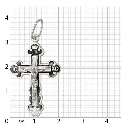 1-008-3 крест из серебра частично черненый штампованный