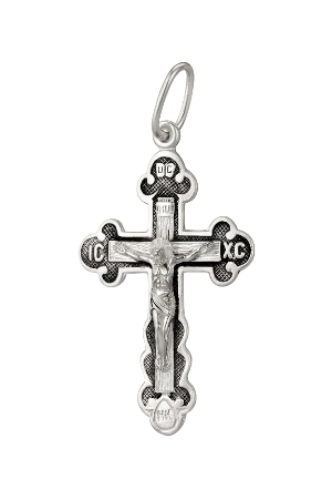 1-008-3 крест из серебра частично черненый штампованный