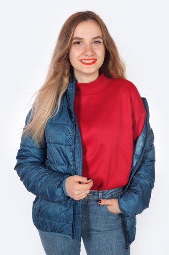 Красивая женская демисезонная куртка от JCT & CO (США). Яркая стеганая модель василькового цвета. №3846 ОСТАТКИ СЛАДКИ!!!!