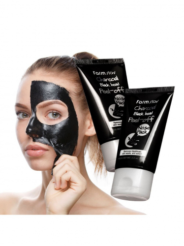  Отшелушивающая маска с углем для носа Charcoal Black Head Peel-off Mask Pack 
