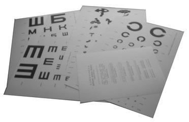 Таблицы для определения остроты зрения (в комплекте 5 шт)