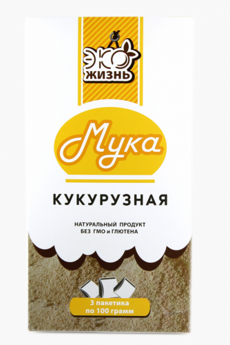 ЭКОЖИЗНЬ Мука кукурузная 300 г КАРТОН. ЭКОЖИЗНЬ