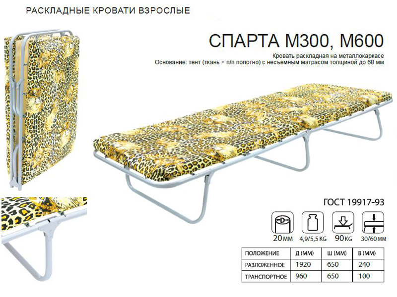 Раскладушка детская бутуз м600