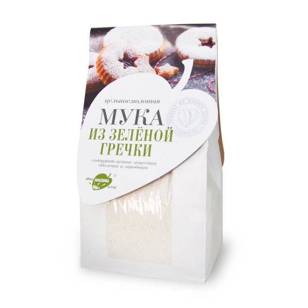 Образ жизни. Мука зелёной гречки цельносмолотая 1500 г., 1/5