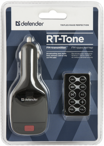 FM-модулятор Defender RT-Tone Пульт ДУ, LCD-дисплей
