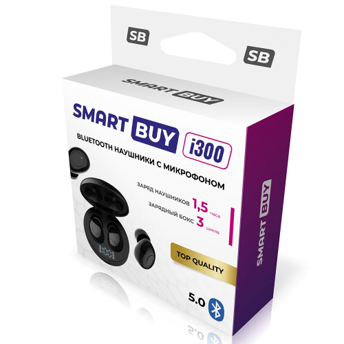 Гарнитура SmartBuy TWS i300 (SBH-3042) bluetooth, внутриканальная, черная