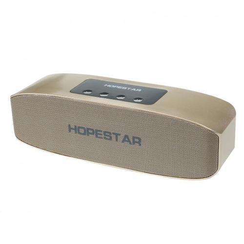 Колонка Hopestar H11 (Bluetooth/8Wx2/microSD/AUX/FM/Power Bank) золотистая