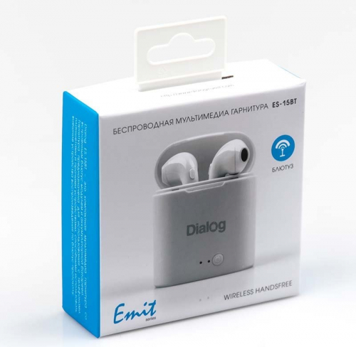 Гарнитура Dialog ES-15BT, bluetooth, вкладыши, белая