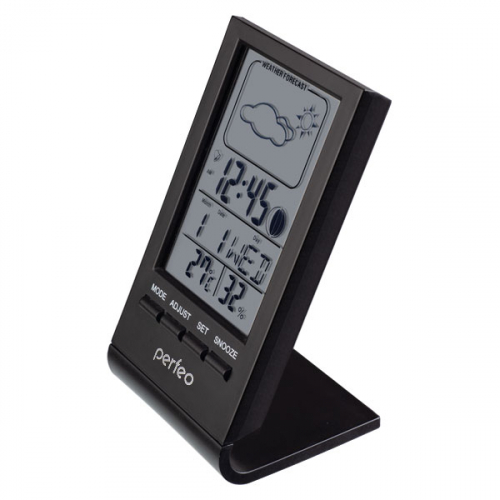 Perfeo часы-будильник Angle, черный (время, температура, дата, влажность) (PF-SL2092)