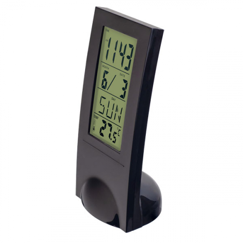 Perfeo часы-будильник Glass, черный (время, температура, дата) (PF-SL2098)