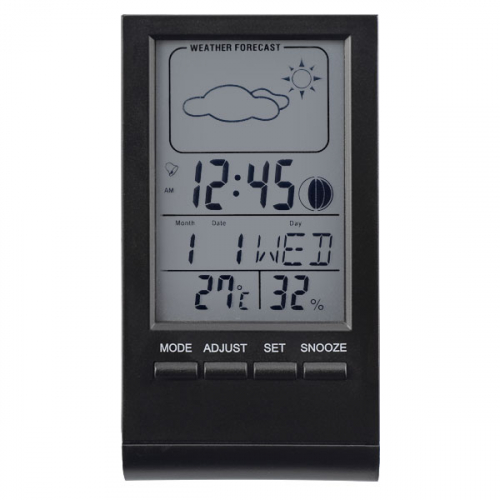 Perfeo часы-будильник Angle, черный (время, температура, дата, влажность) (PF-SL2092)