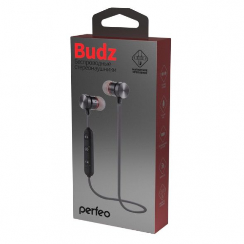 Гарнитура Perfeo Budz bluetooth спортивная вакуумная черная