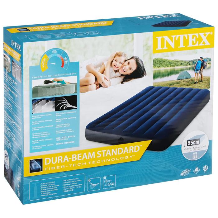 Матрас надувной Classic Downy Fiber-Tech, 137 x 191 х 25 см, 64758 INTEX
