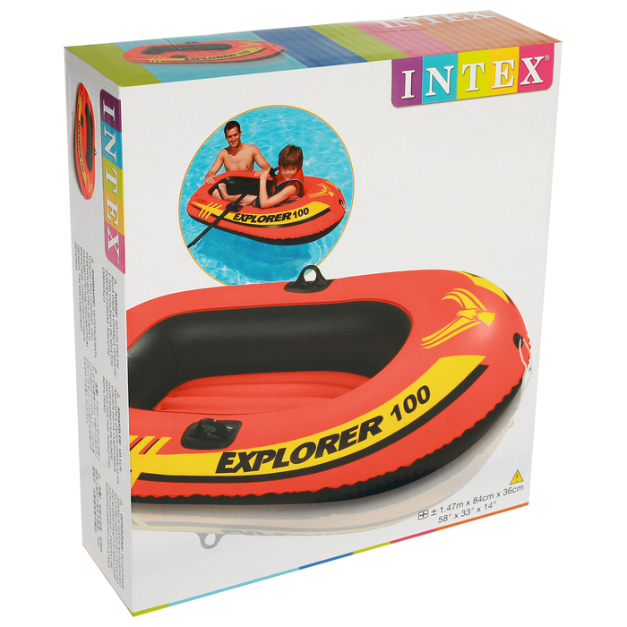 Лодка Explorer 100, 1 местная, 147 х 84 х 36 см, от 6 лет, до 55 кг, 58329NP INTEX