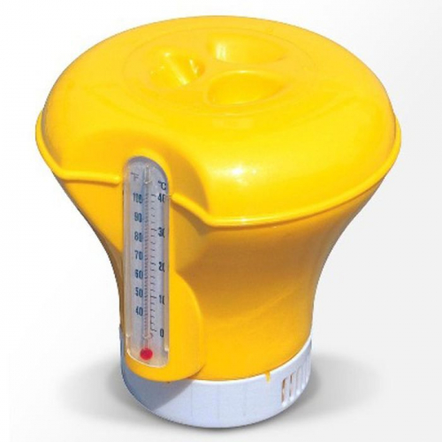 Дозатор плавающий с термометром, 18,5 см, цвета МИКС, 58209 Bestway