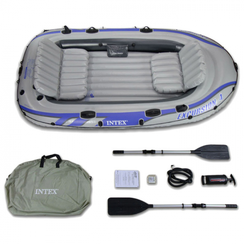 Лодка Excursion 4, 4 местная, 315 х 165 х 43 см, вёсла, насос, до 500 кг, 68324NP INTEX