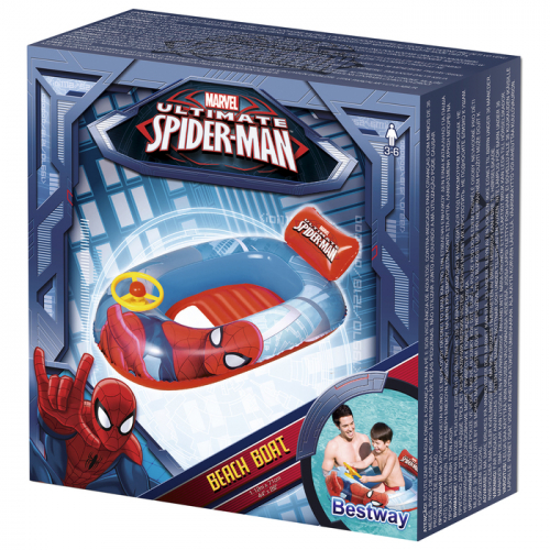 Лодочка надувная Spider-Man, 112 х 71 см, от 3-6 лет, 98009 Bestway