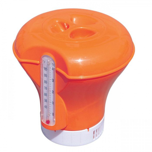 Дозатор плавающий с термометром, 18,5 см, цвета МИКС, 58209 Bestway