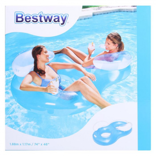 Круг-шезлонг для плавания, для двоих, 188 х 117 см, 43009 Bestway