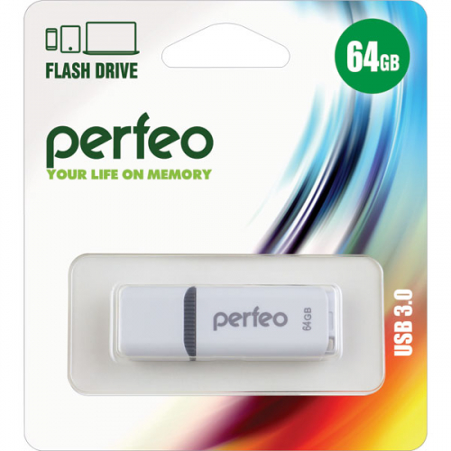 Флэш-диск USB Perfeo 64 GB C12 white USB 3.0