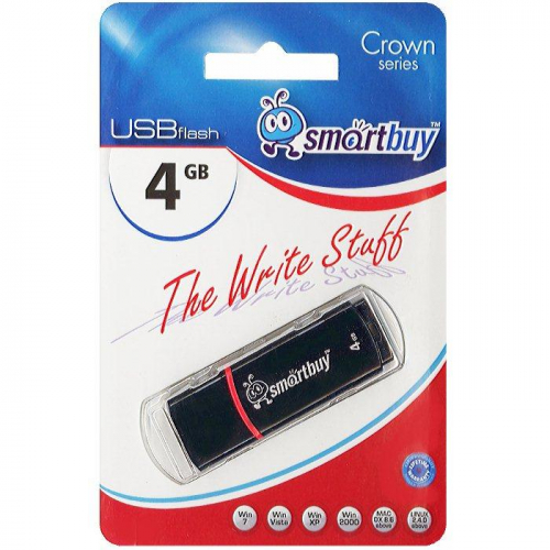 Флэш-диск USB SmartBuy 4 GB Crown Black