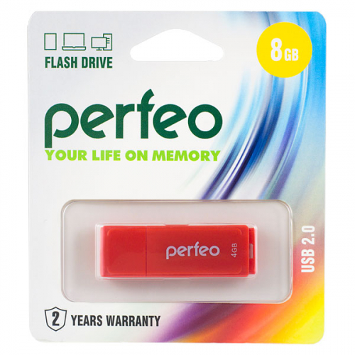 Флэш-диск USB Perfeo 8 GB C04 red