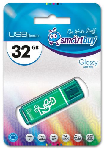 Флэш-диск USB SmartBuy 32 GB Glossy series Green