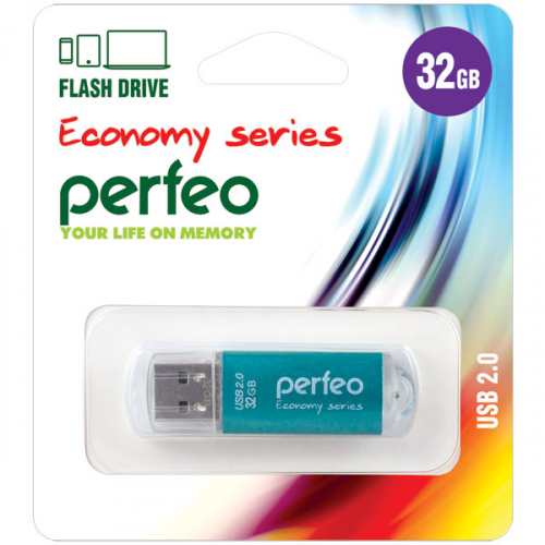 Флэш-диск USB Perfeo 32 GB E01 green