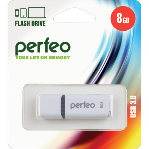 Флэш-диск USB Perfeo 8 GB C12 white USB 3.0