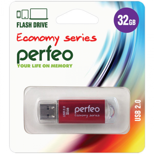 Флэш-диск USB Perfeo 32 GB E01 red