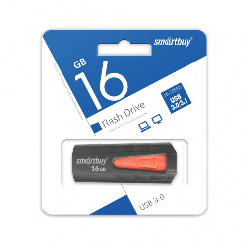 Флэш-диск USB SmartBuy 16 GB IRON Black/Red USB 3.0