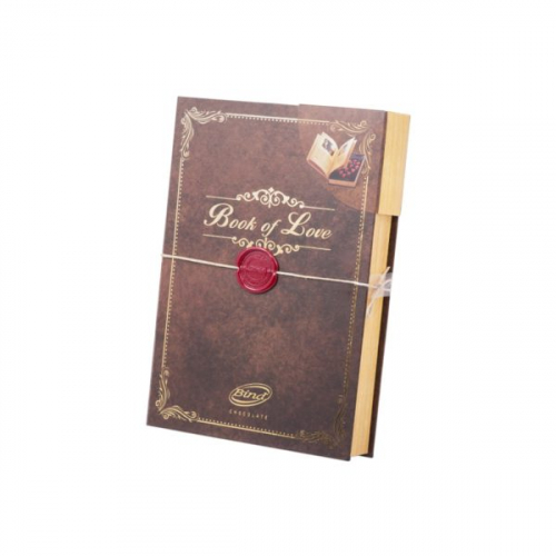 Эксклюзивный деревянный подарочный набор конфет Love story 225гр + книга с историями в комплекте