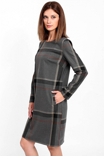 Платье #97558 282014 grey brown Check F5