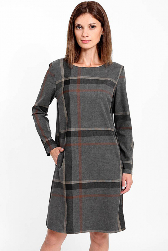 Платье #97558 282014 grey brown Check F5