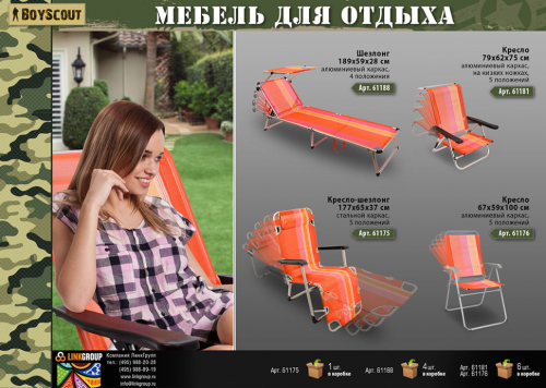 Складное алюминиевое кресло Boyscout Orange 61176