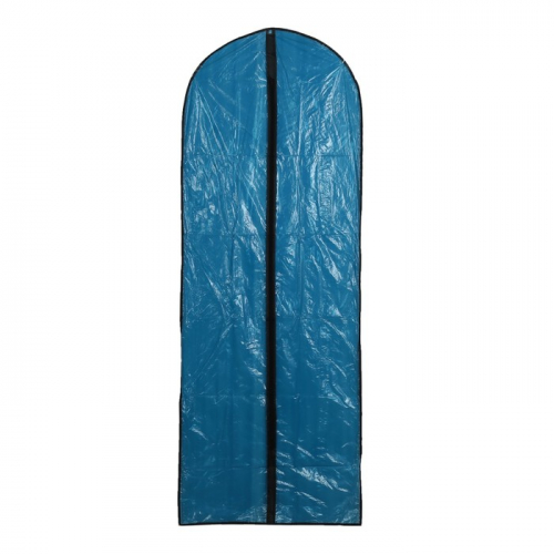 Чехол для одежды 60×160 см, PE, цвет синий прозрачный