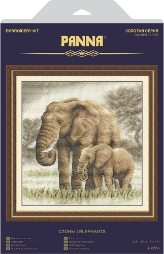 Набор для вышивания PANNA Золотая серия J-0564 ( Ж-0564 ) Слоны