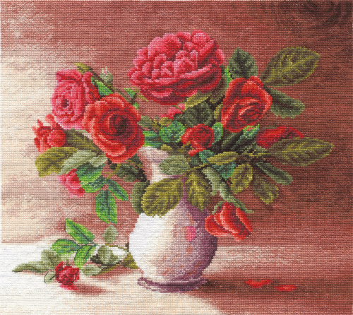 Набор для вышивания PANNA C-1153 ( Ц-1153 ) Красные розы в белом кувшине